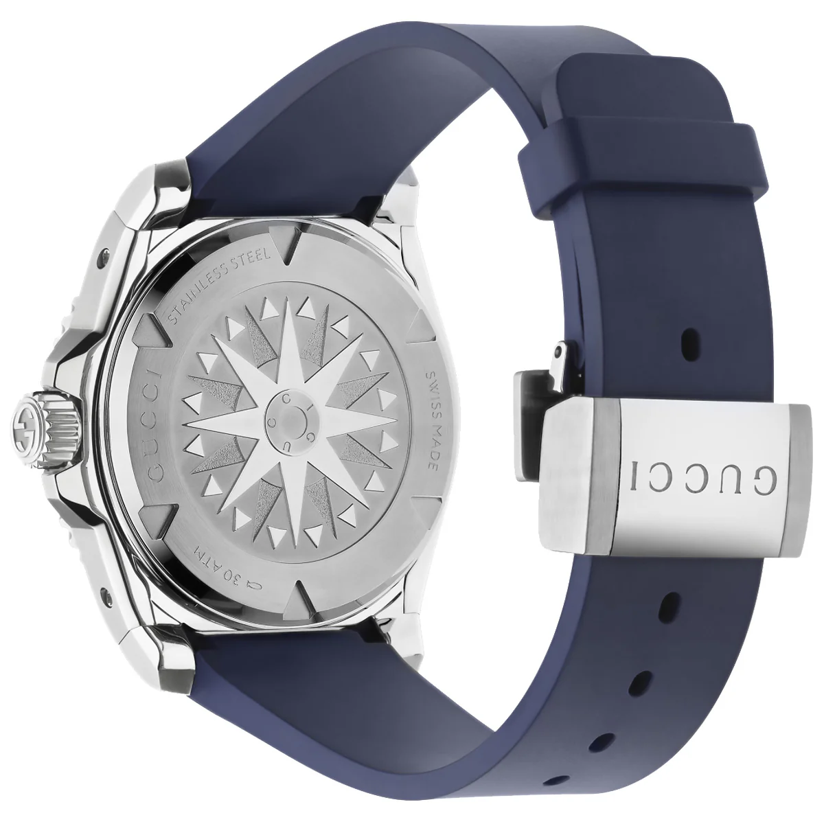 GUCCI Dive 40 mm Steel Case Rubber Strap 300 m Blue Dial Ceramic Bezel - YA136359 - Image 2