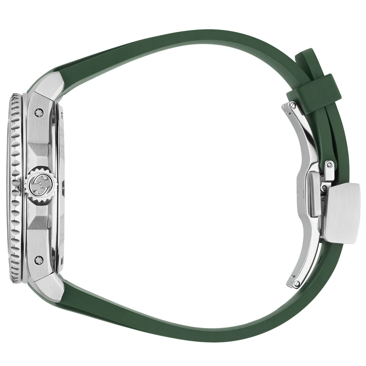 GUCCI Dive 40 mm Steel Case Rubber Strap 300 m Green Dial Ceramic Bezel - YA136360 - Image 3