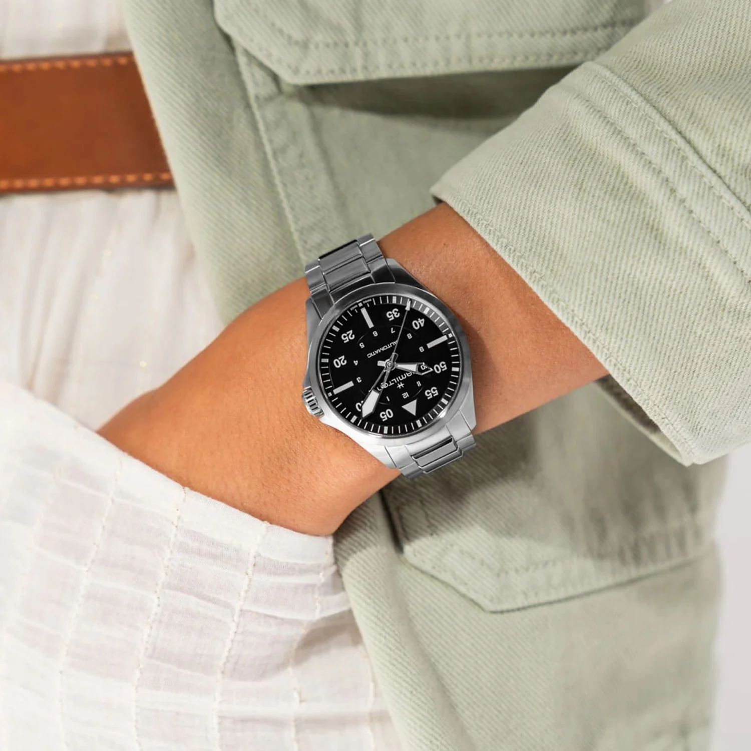 Hamilton - Khaki Aviation Pilot Automatic 39 mm Steel Bracelet - H76305130 - Image 4