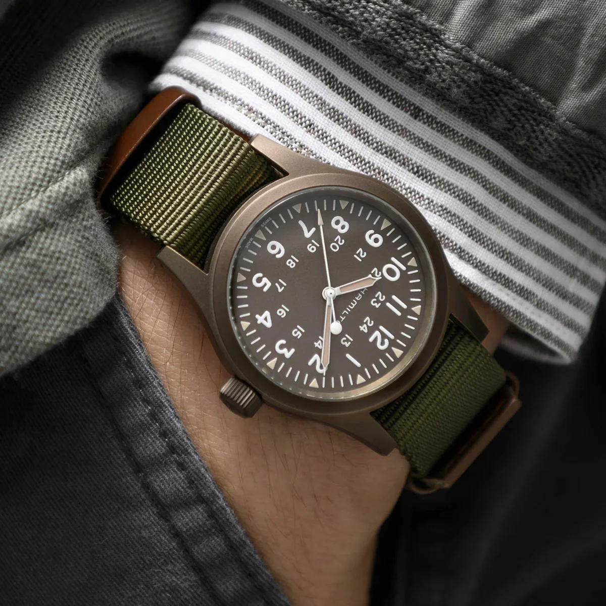 Hamilton - Khaki Field 38 mm Mechanical Green Earth Color PVD Case - H69449961 - Image 3