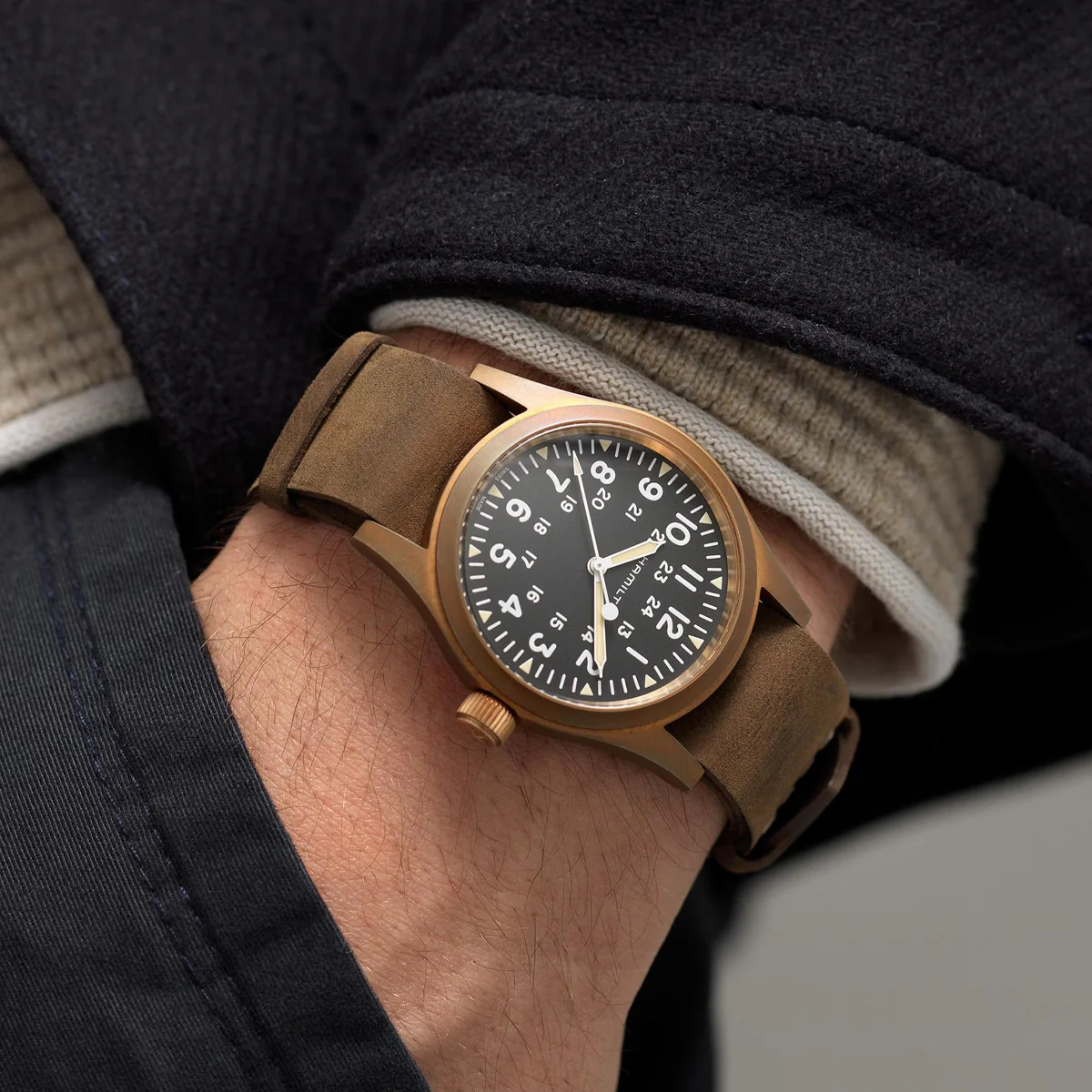 Hamilton - Khaki Field 38 mm Mechanical Bronze Case Military - H69459530 - Image 3