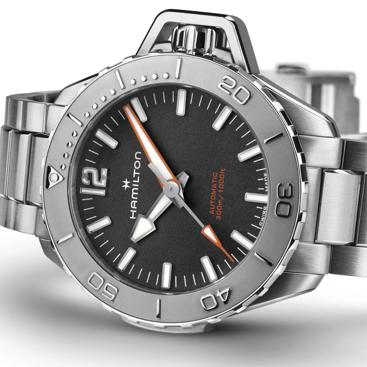 Hamilton - Khaki Navy 41 mm Frogman Automatic Stainless Case Black Dial - H77485130 - Image 2