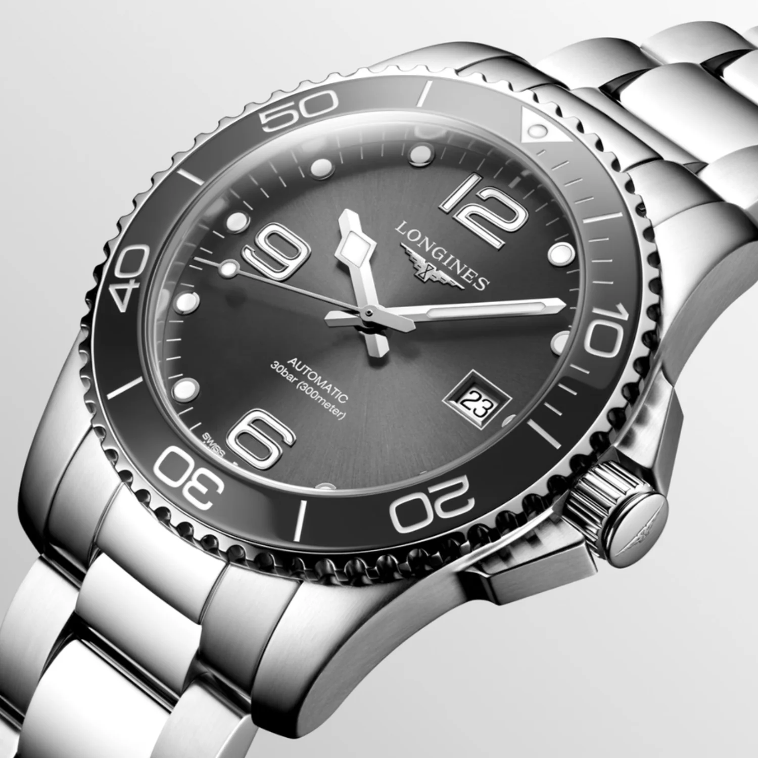 Longines - HydroConquest 41 mm Automatic Grey Sunray Dial - L37814766 - Image 2