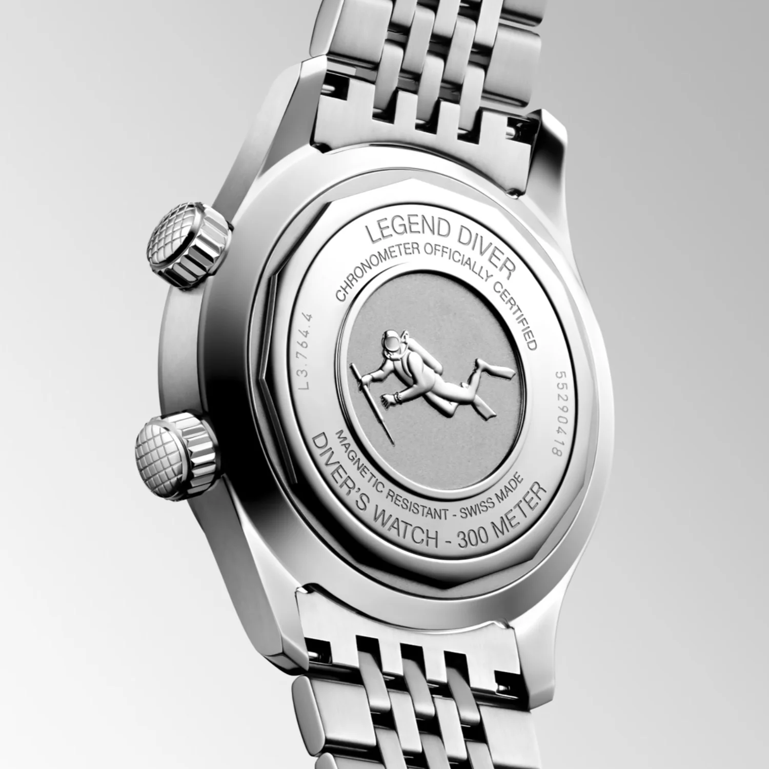 Longines - Legend Diver 39 mm White Dial Beads of Rice Bracelet - L37644166 - Image 2