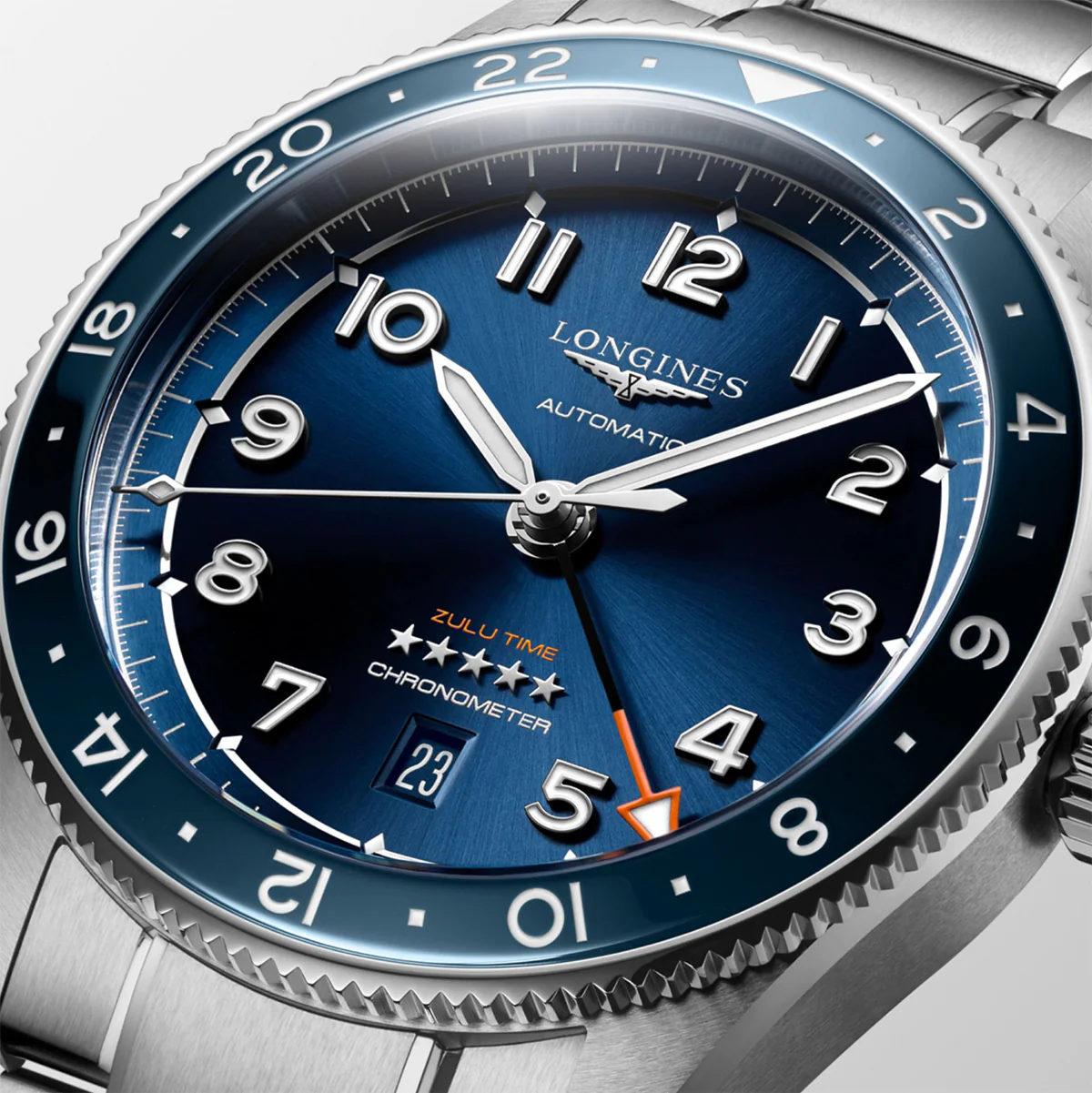 Longines - Spirit Zulu Time GMT 42 mm Blue Dial Bracelet - L38124936 - Image 3