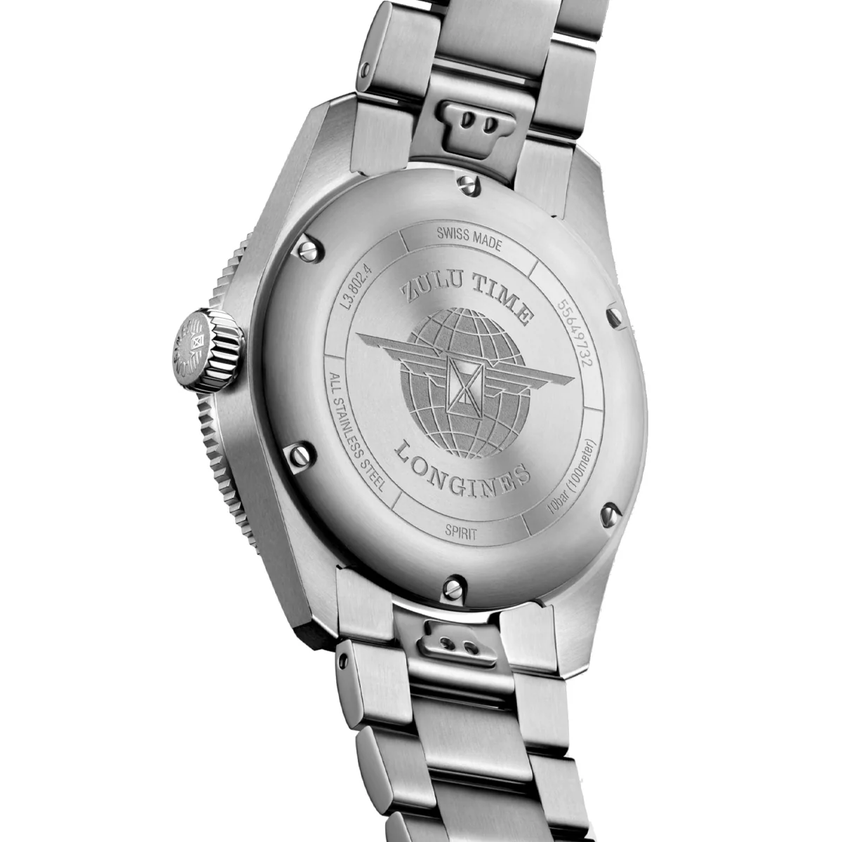 Longines - Spirit Zulu Time GMT 39 mm Green Bezel Anthracite Dial Bracelet - L38024636 - Image 2
