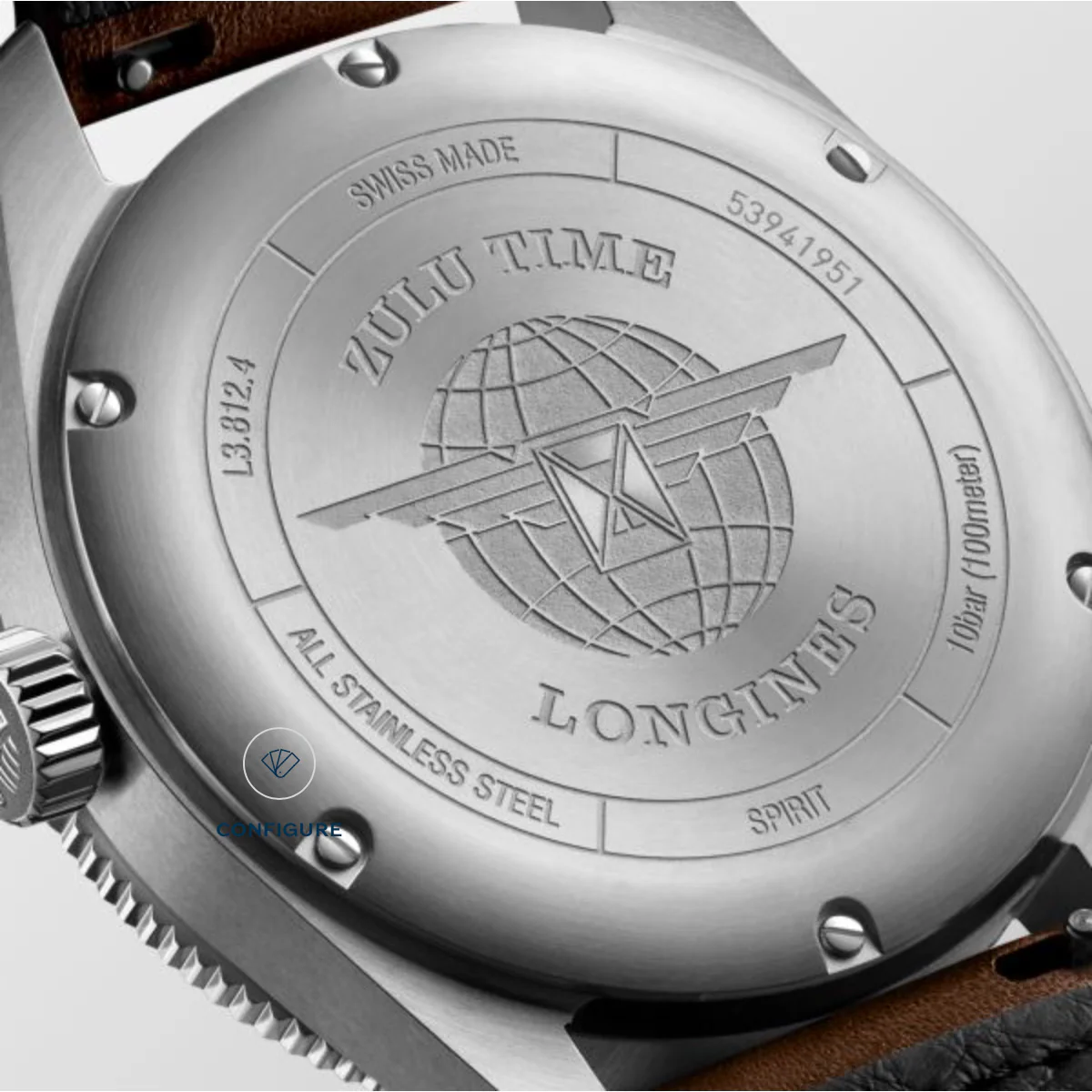 Longines - Spirit Zulu Time GMT 42 mm Black Dial Automatic Leather - L38124532 - Image 2