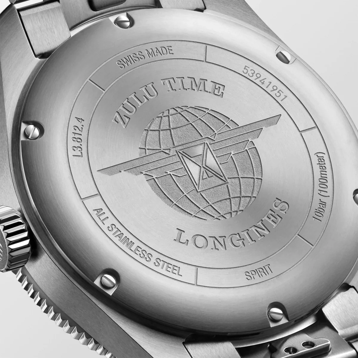 Longines - Spirit Zulu Time GMT 42 mm Green Bezel Anthracite Bracelet - L38124636 - Image 3