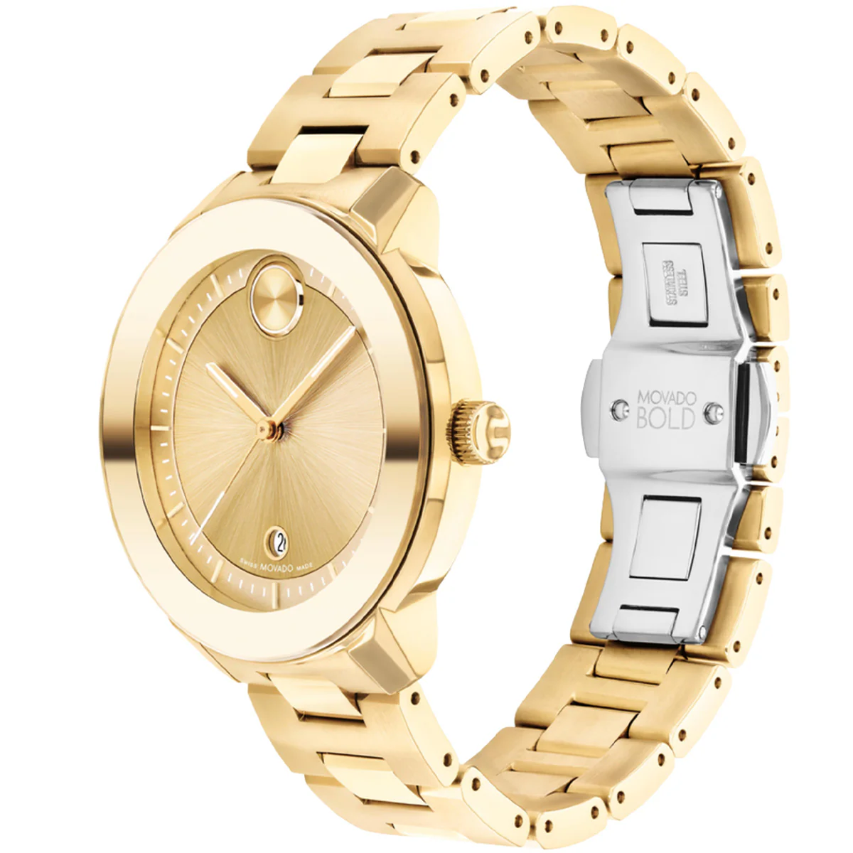 Movado - Bold Verso 38 mm Steel & Pale Yellow Gold Ion-Plated - 3600750 - Image 2