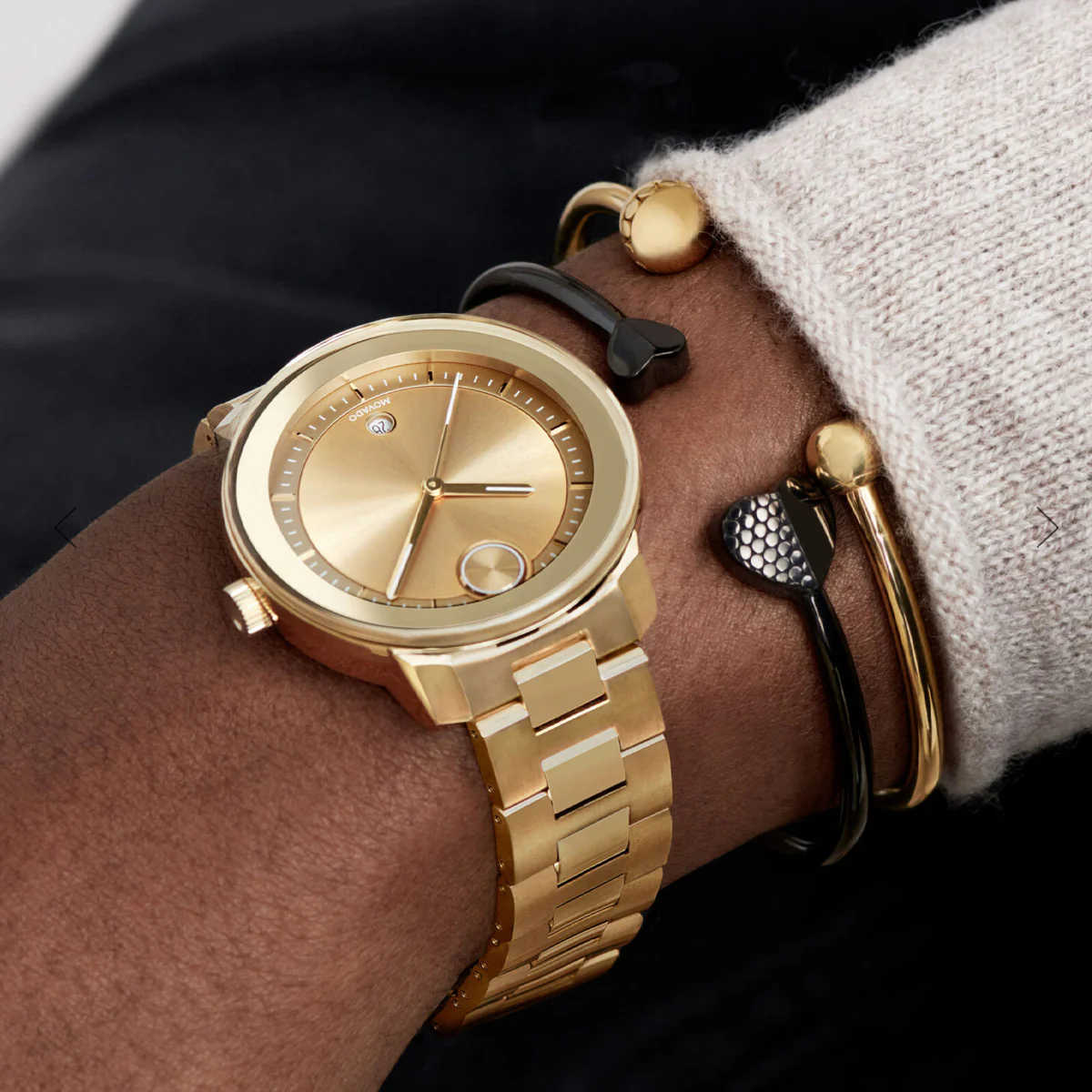 Movado - Bold Verso 38 mm Steel & Pale Yellow Gold Ion-Plated - 3600750 - Image 4