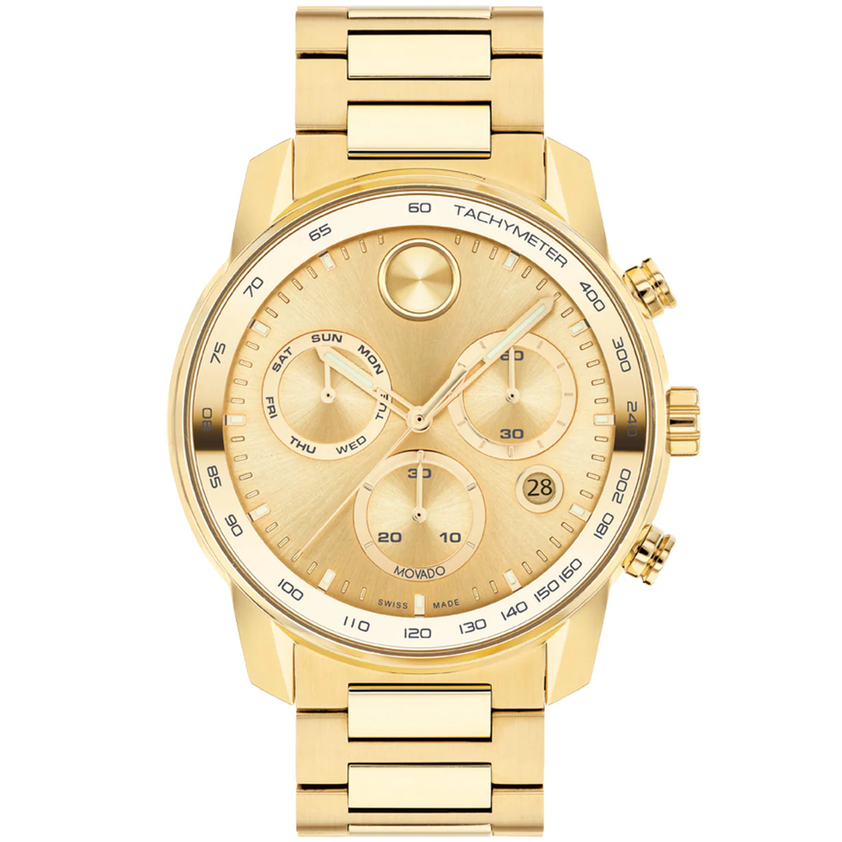 Movado - Bold Verso 44 mm Chronograph Yellow Gold Ion-plated - 3600741