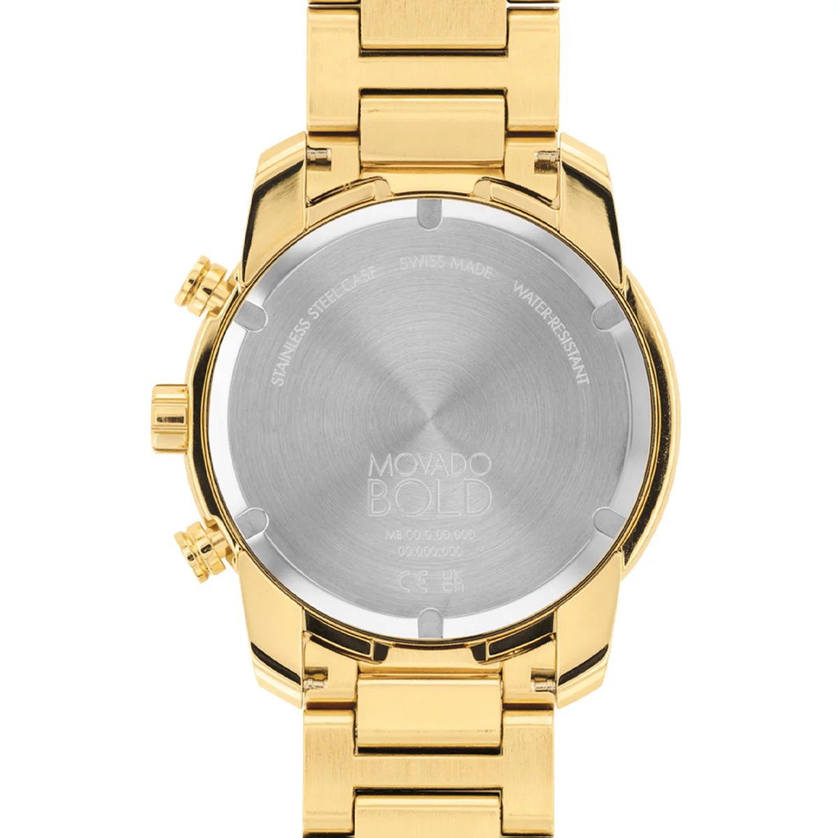 Movado - Bold Verso 44 mm Chronograph Yellow Gold Ion-plated - 3600741 - Image 3
