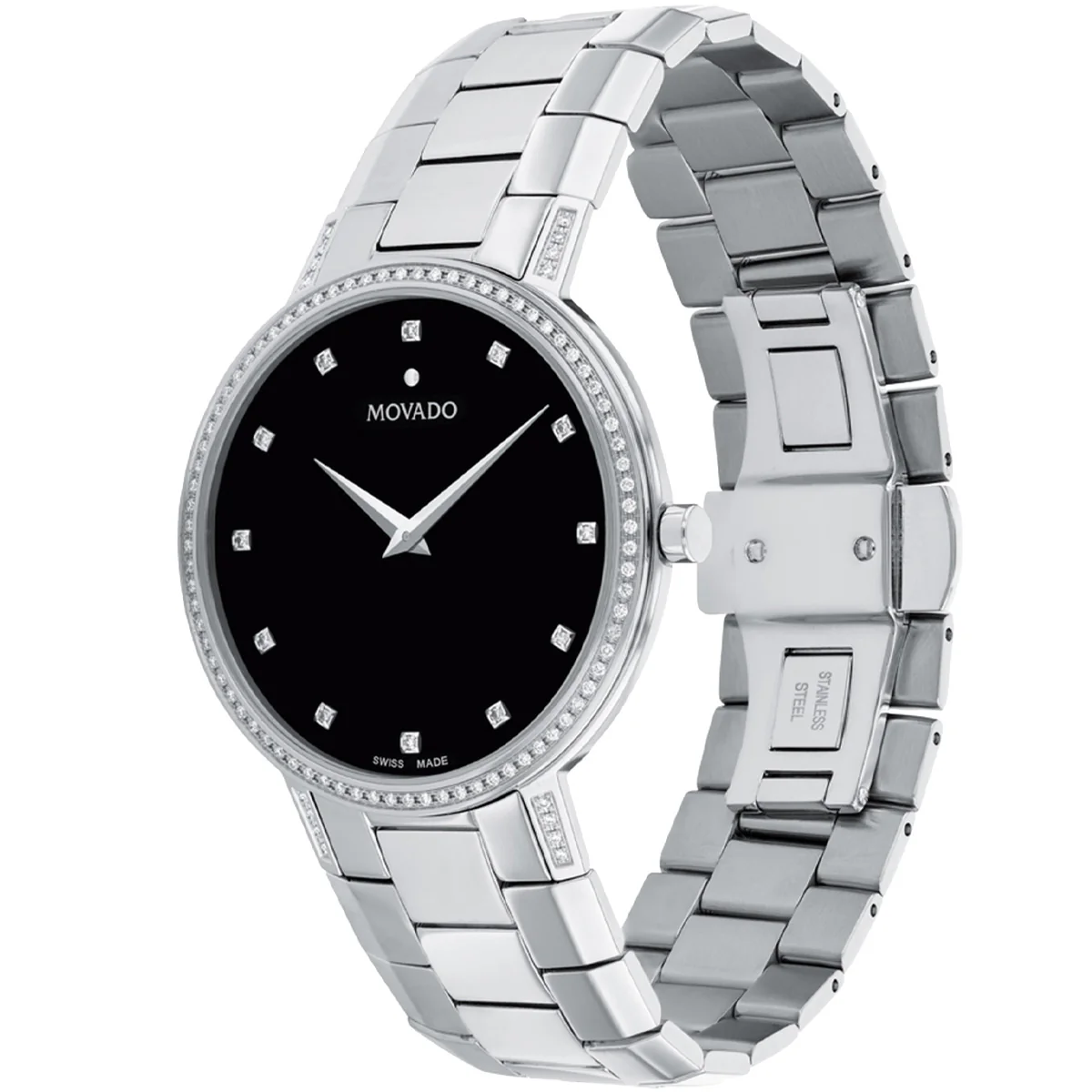 Movado - Faceto 39 mm Stainless Bracelet Diamond Dial Bezel & Lugs - 0607482 - Image 2