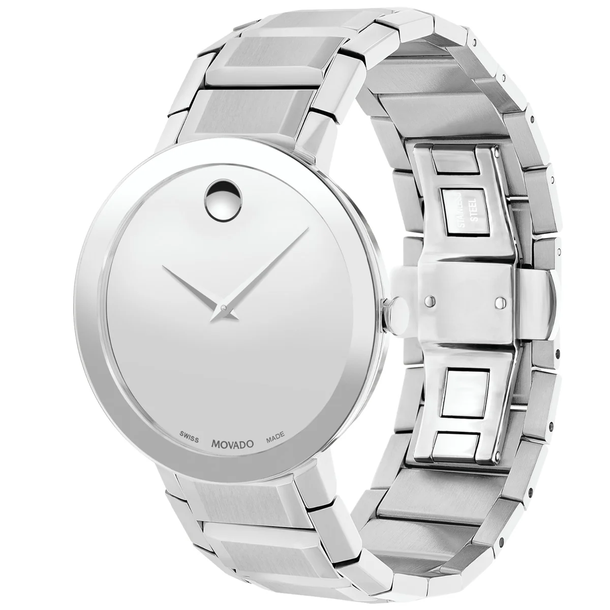 Movado - Sapphire 39 mm Museum Mirror Dial Steel Bracelet - 0607178 - Image 2