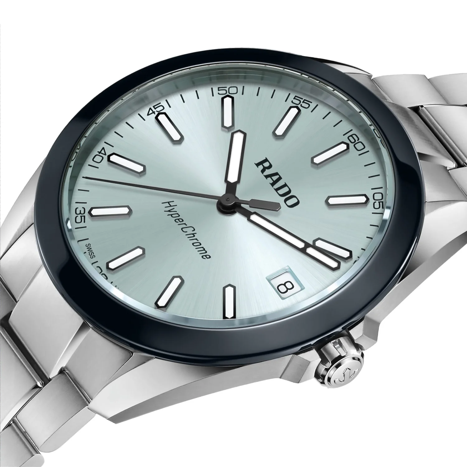 Rado - HyperChrome 41.5 mm Glacier Blue Dial Date Ceramic Bracelet - R32280213 - Image 2