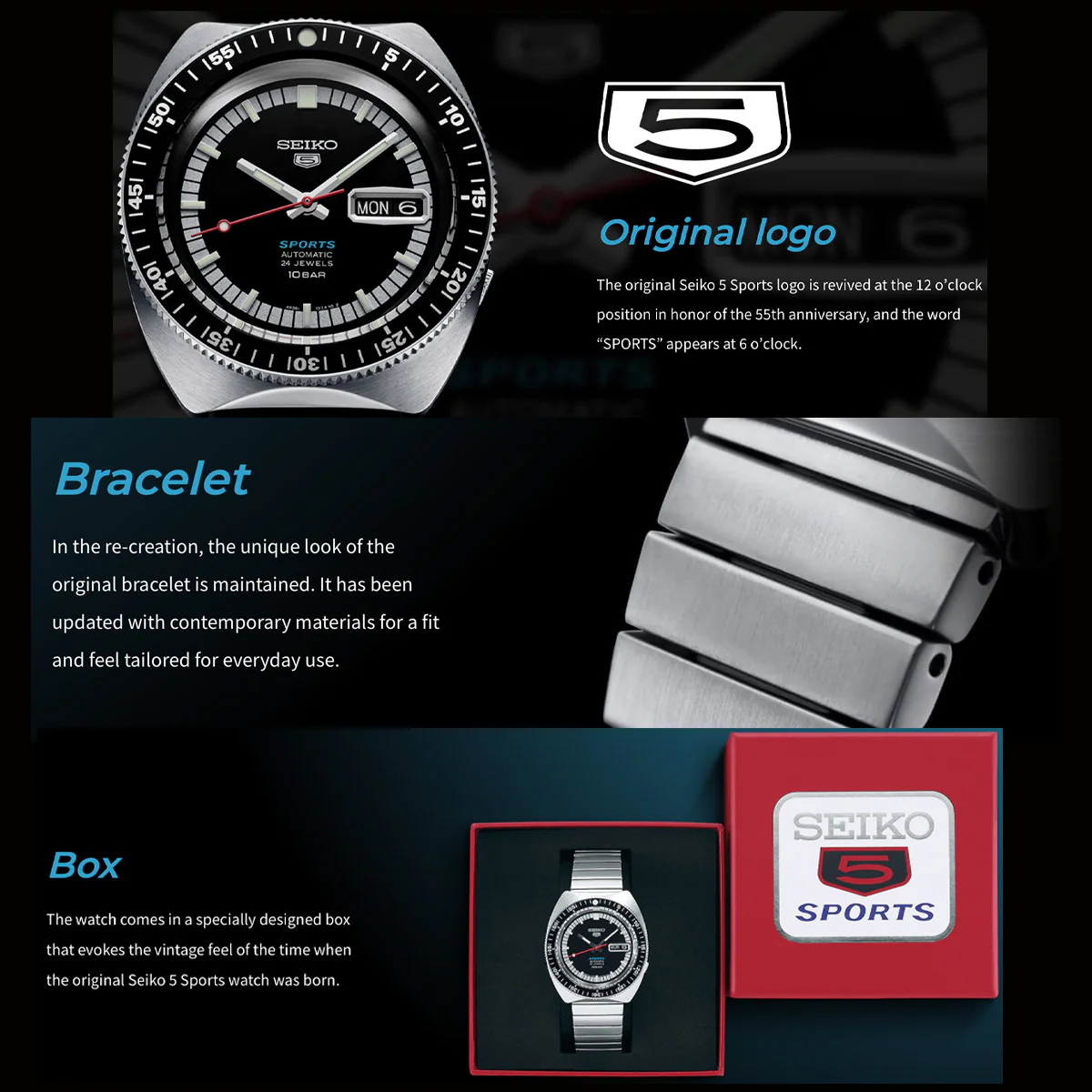 Seiko - 5 Sports 55th Anniversary Limited Edition - SRPK17 - Image 2