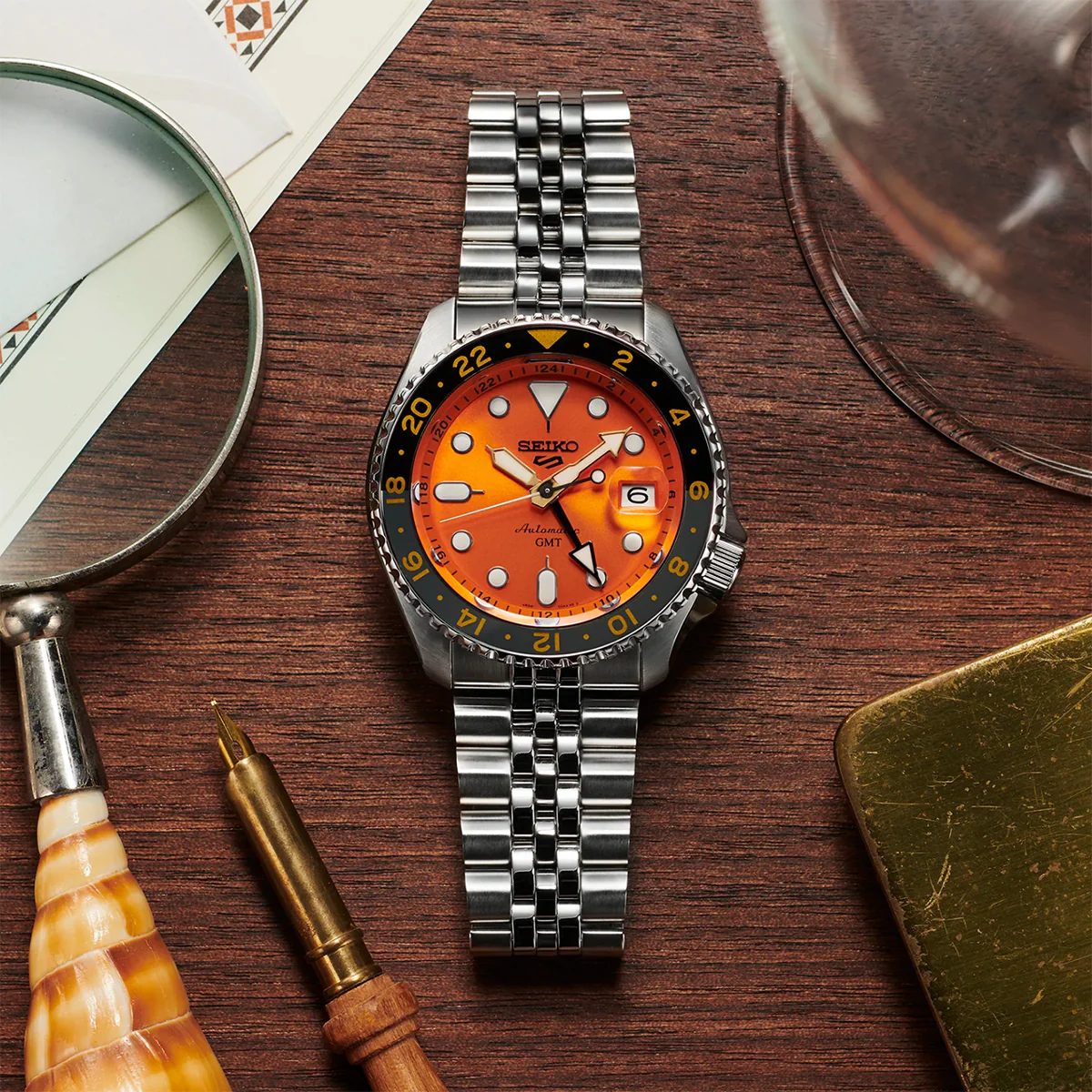Seiko - 5 Sports SKX GMT Orange Dial Automatic Stainless Date - SSK005 - Image 3