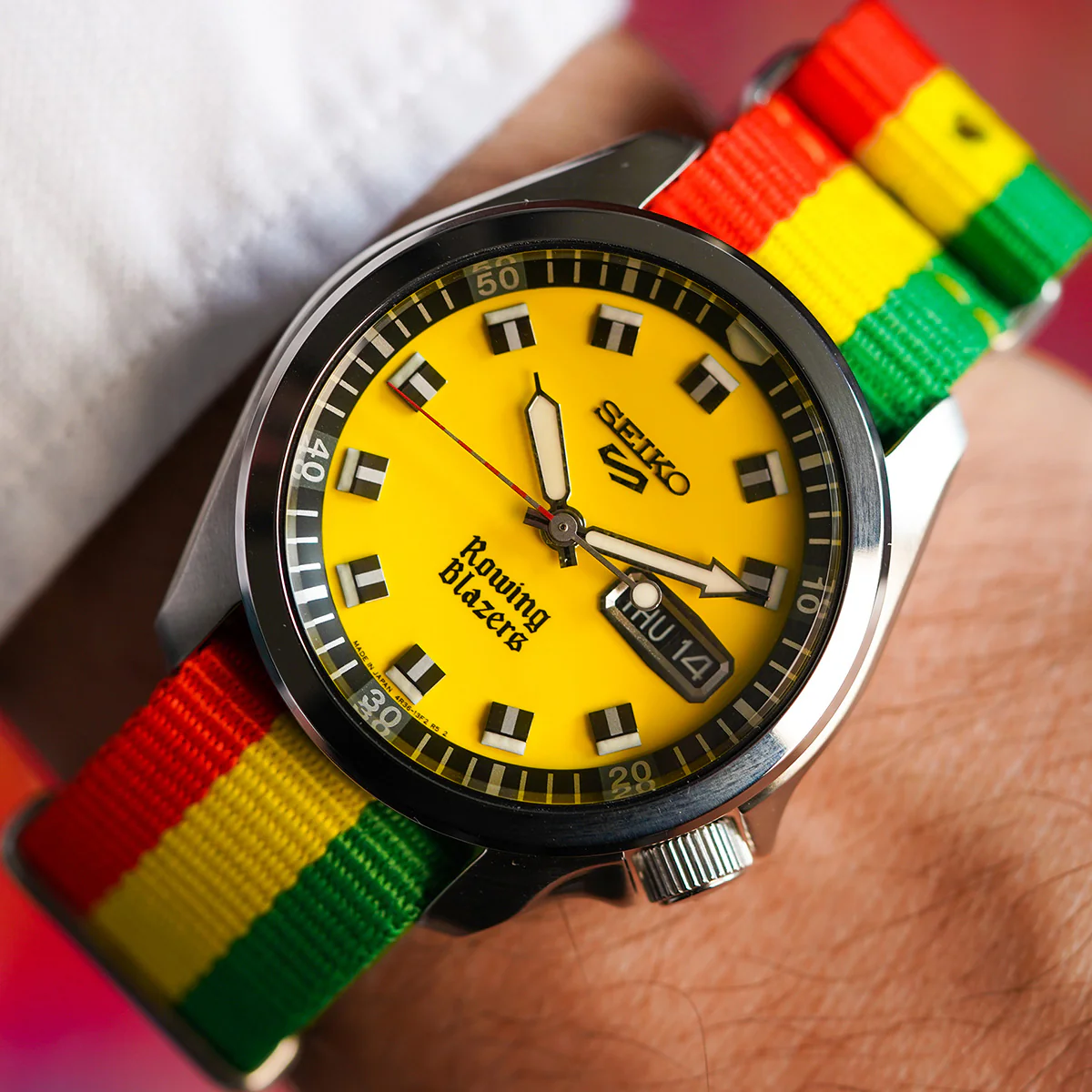 Seiko - 5 Sports Rowing Blazers Yellow Collaboration Limited edition of 888 - SRPJ69 - Image 3
