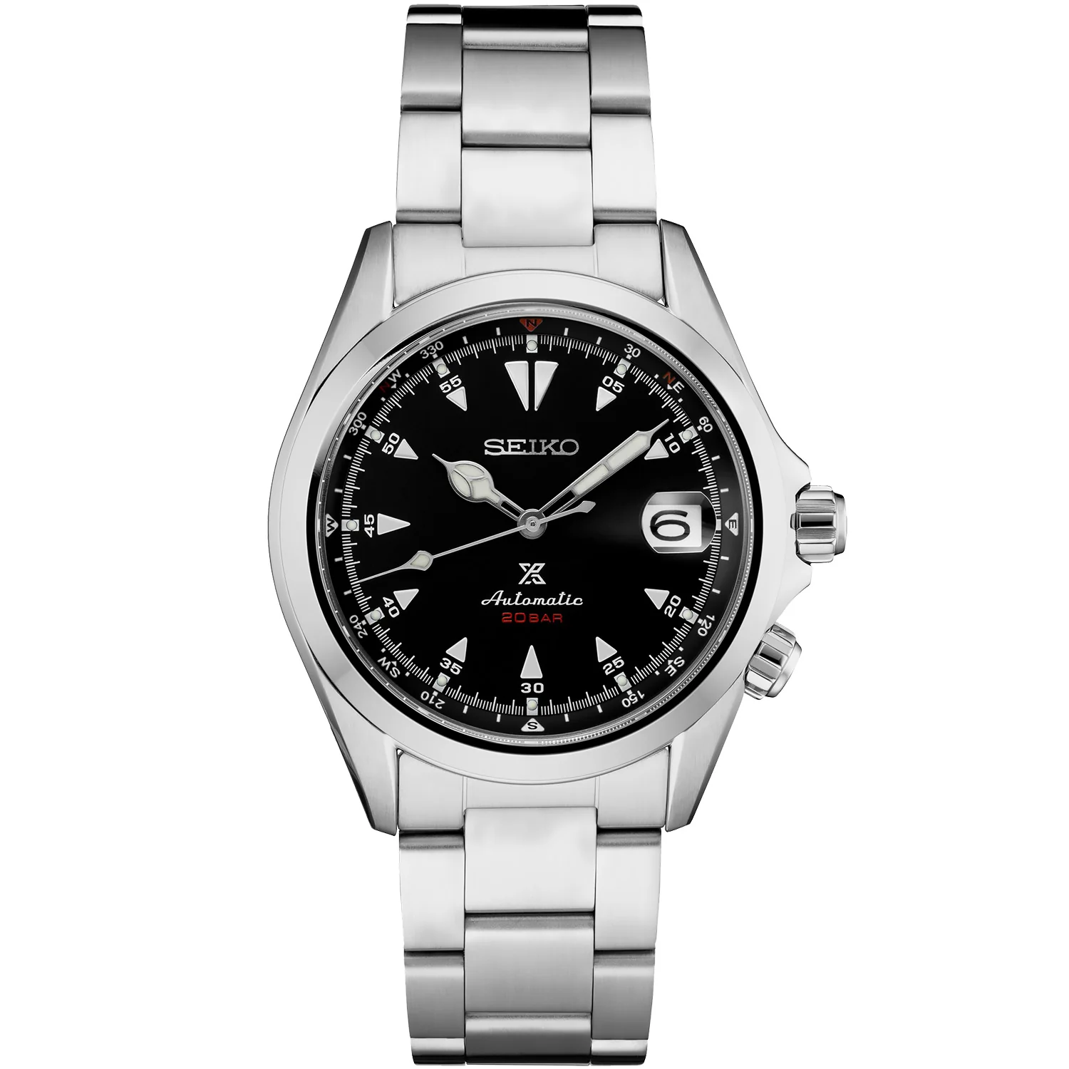 Seiko - Alpinist 1959 Vintage Black Dial Steel Bracelet - SPB117