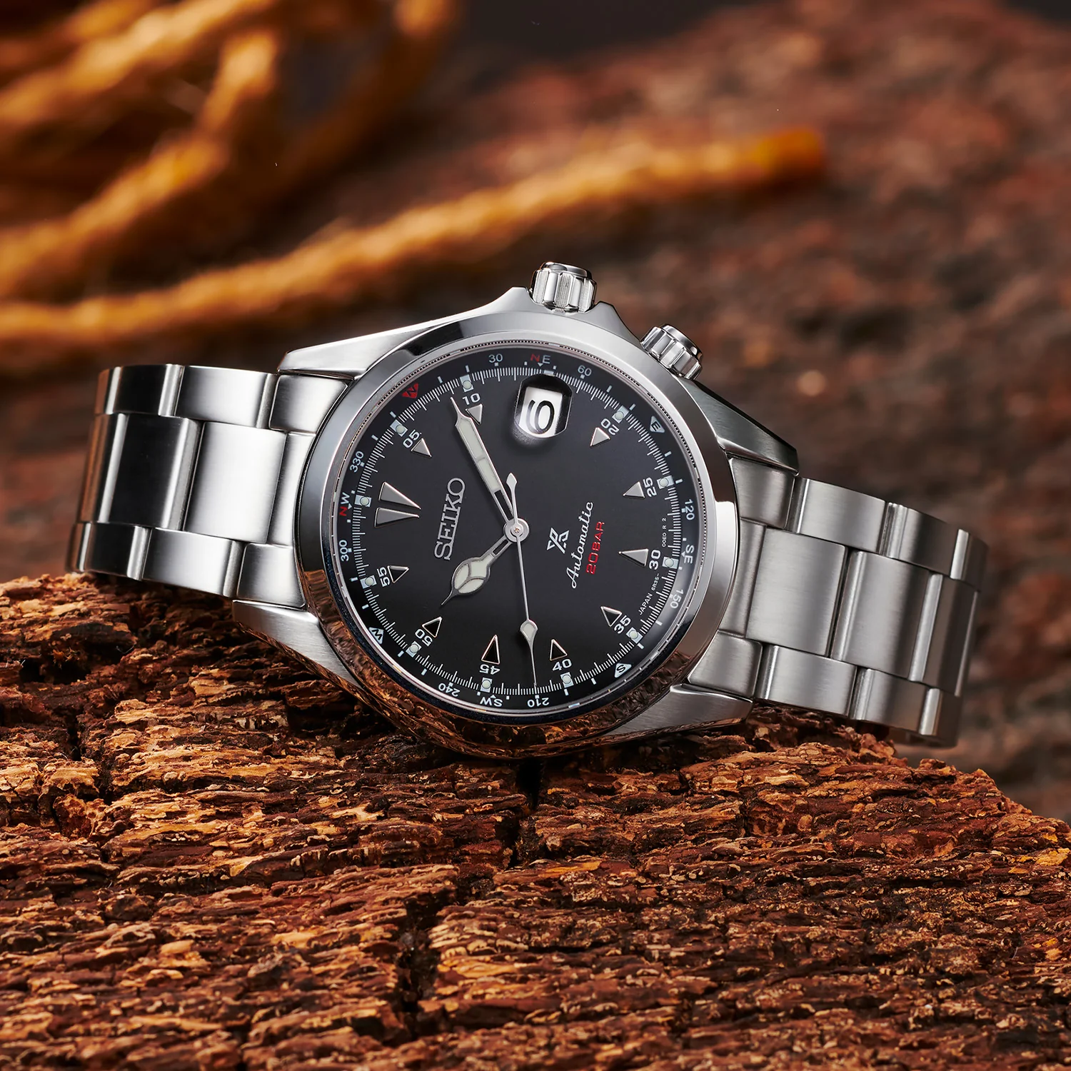 Seiko - Alpinist 1959 Vintage Black Dial Steel Bracelet - SPB117 - Image 2