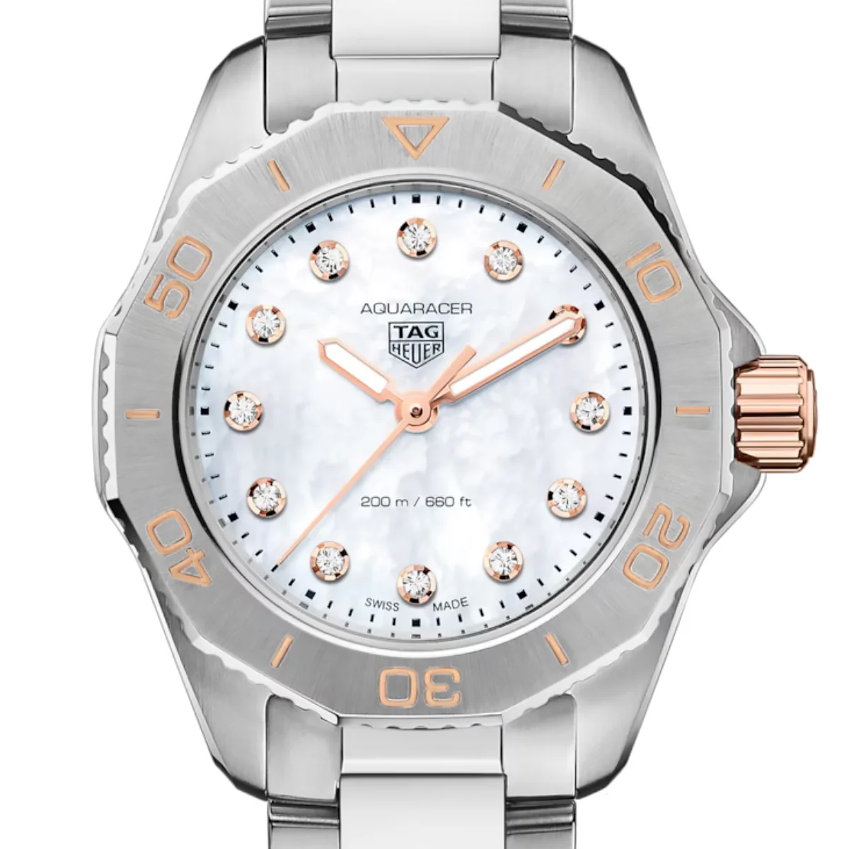 TAG Heuer - Aquaracer 30 mm Women's Professional 200 Mother of Pearl Diamond - WBP1450.BA0622 - Image 2