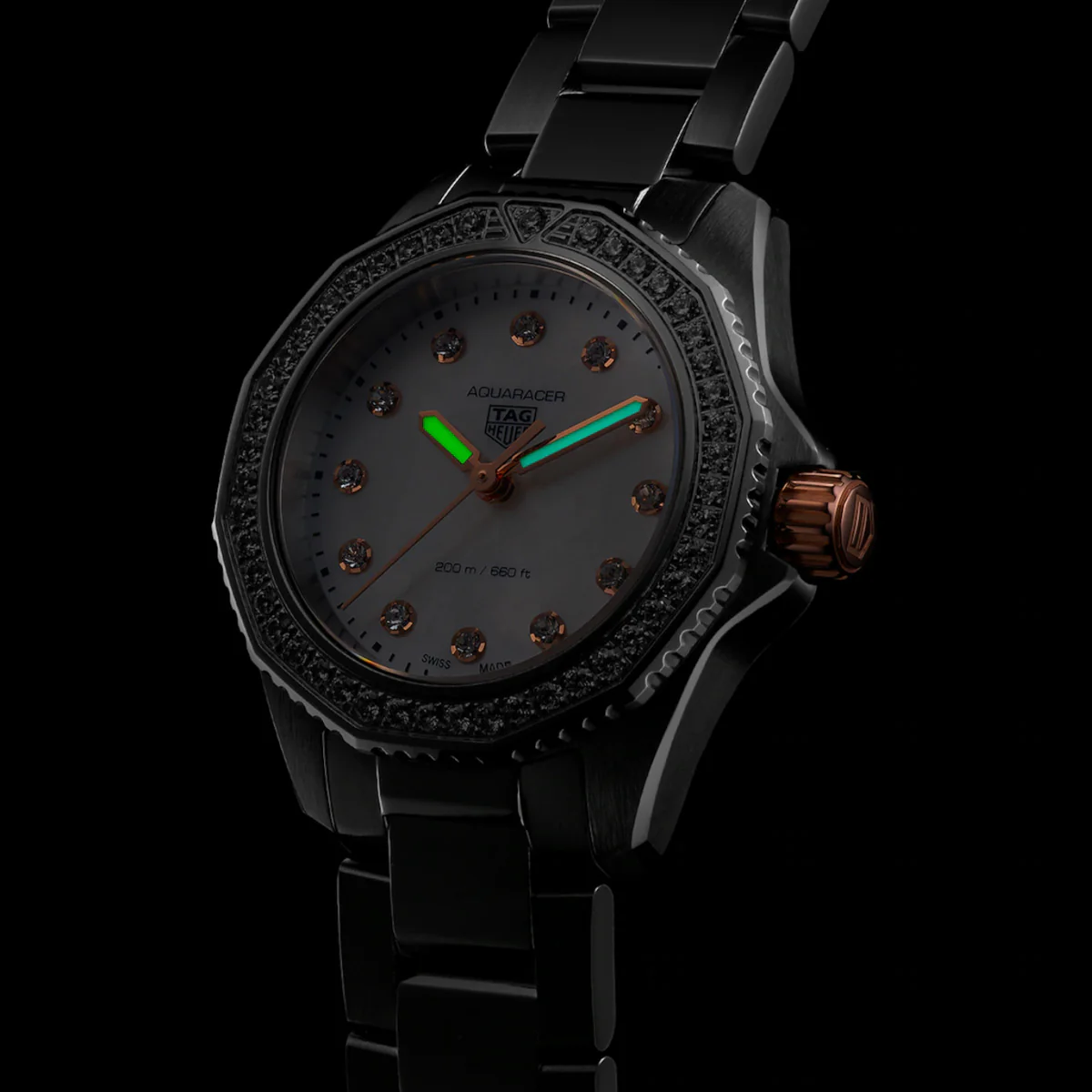 TAG Heuer - Aquaracer 30 mm Women's Professional Diamond Mother of Pearl - WBP1451.BA0622 - Image 3