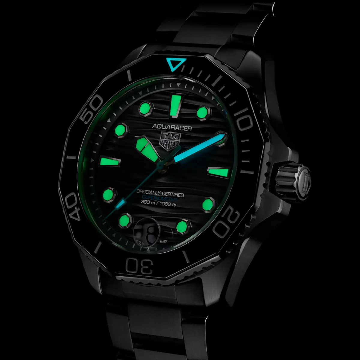TAG Heuer - Aquaracer 42 mm 300 Chronometer Diver Black Bracelet - WBP5110.BA0013 - Image 4