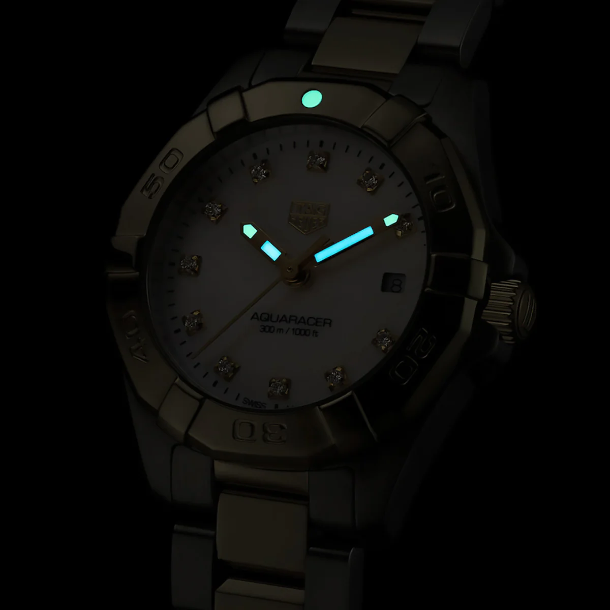 TAG Heuer - Aquaracer 27 mm Women's Mother of Pearl Diamond Dial Two-Tone - WBD1422.BB0321 - Image 5