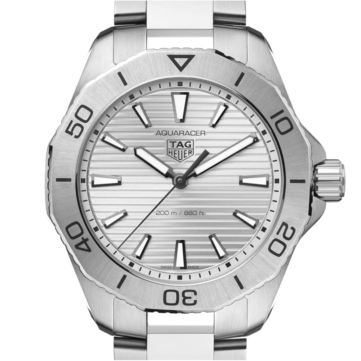 TAG Heuer - Aquaracer 40 mm Professional 200 Steel Bracelet - WBP1111.BA0627 - Image 5