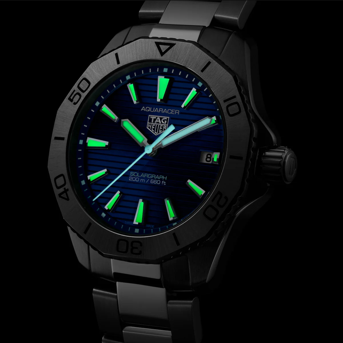 TAG Heuer - Aquaracer 40 mm Solargraph Professional 200 Steel - WBP1113.BA0000 - Image 3
