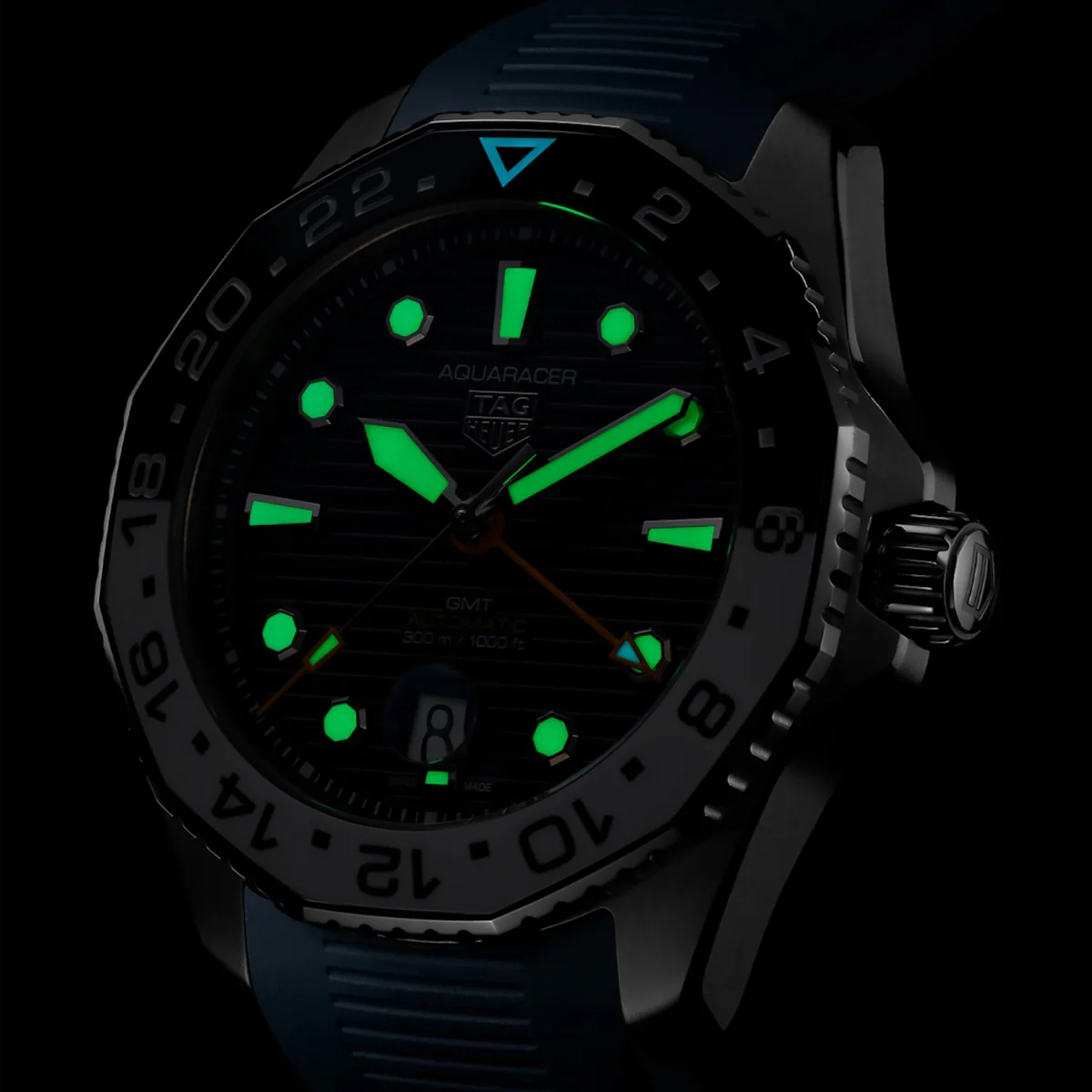 TAG Heuer - Aquaracer 43 mm GMT Professional 300 Blue Rubber - WBP2010.FT6198 - Image 4