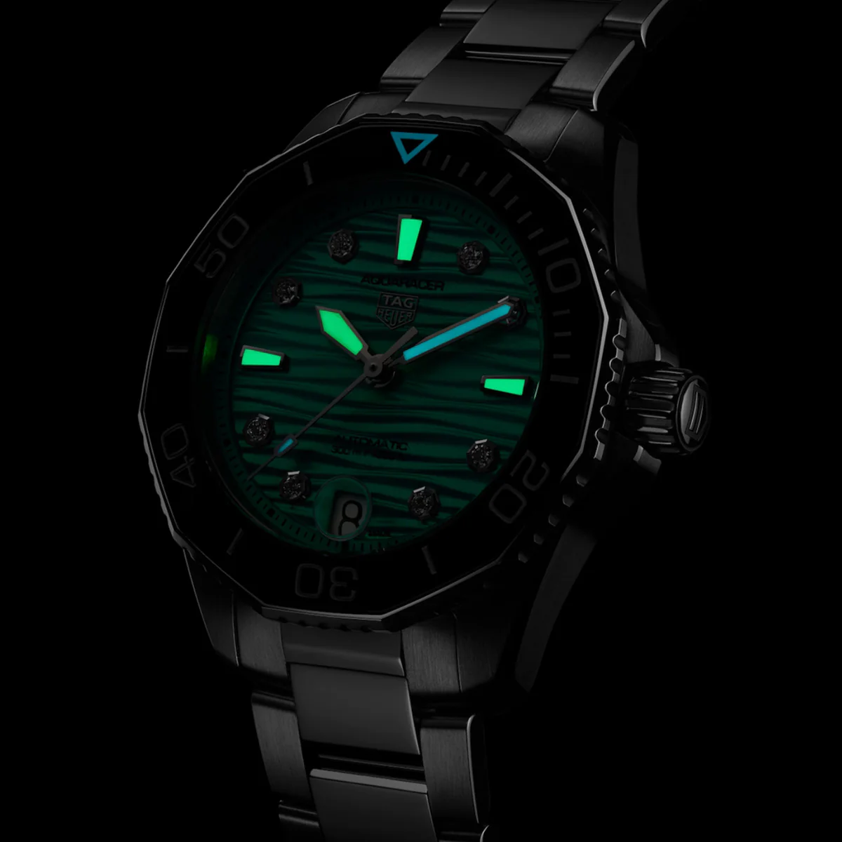TAG Heuer - Aquaracer 36 mm Women's Professional 300 Turquoise Diamond Dial - WBP231K.BA0618 - Image 3