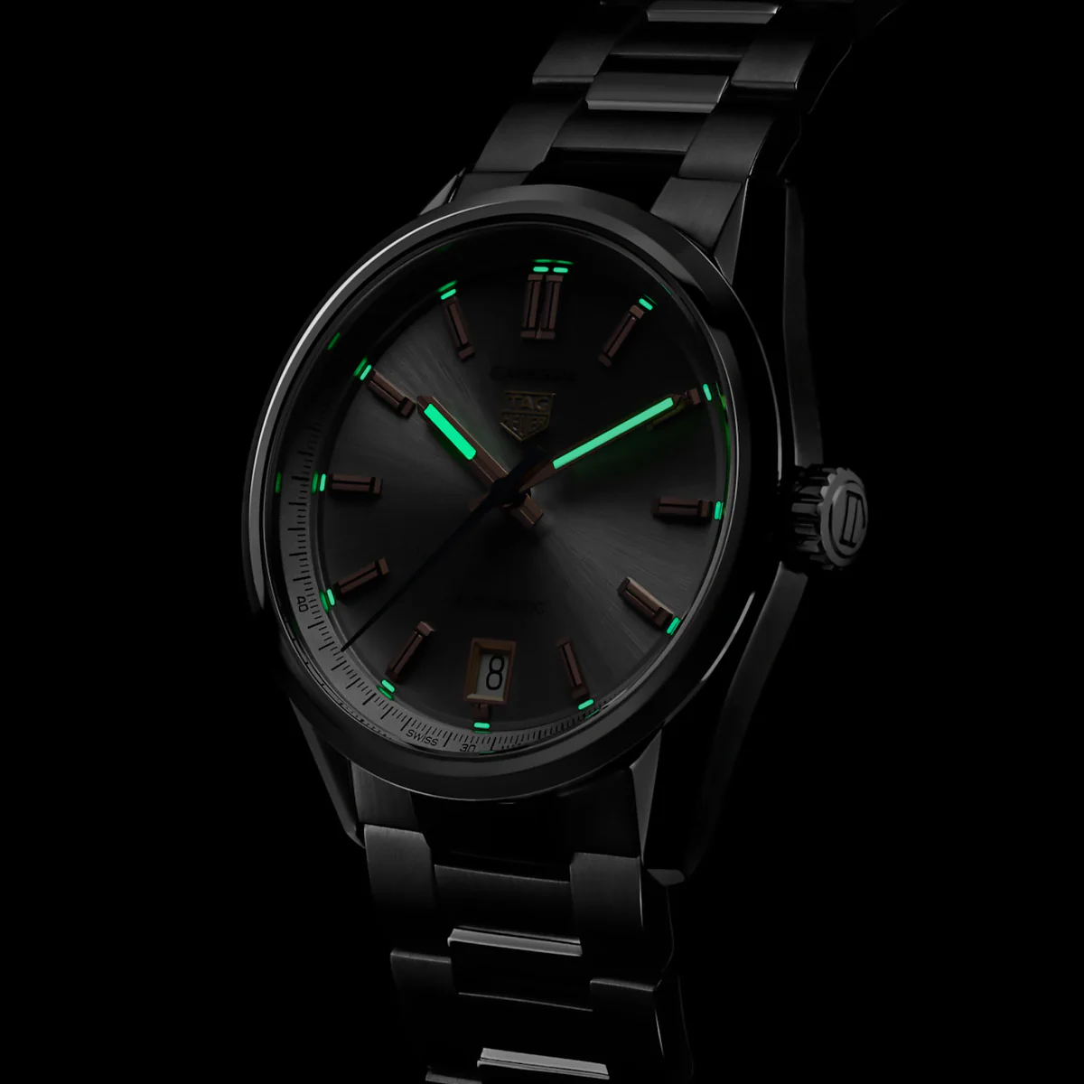 TAG Heuer - Carrera 36 mm Automatic Steel Rose Gold Numerals & Hands - WBN2310.BA0001 - Image 3