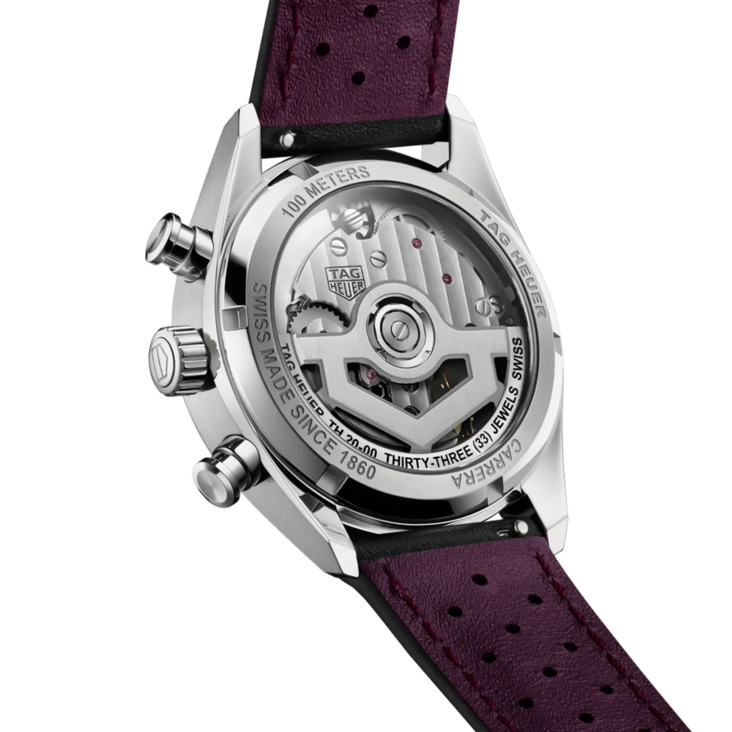 TAG Heuer - Carrera 39 mm Chronograph Glass Box Purple Dial - CBS2219.FC6607 - Image 2