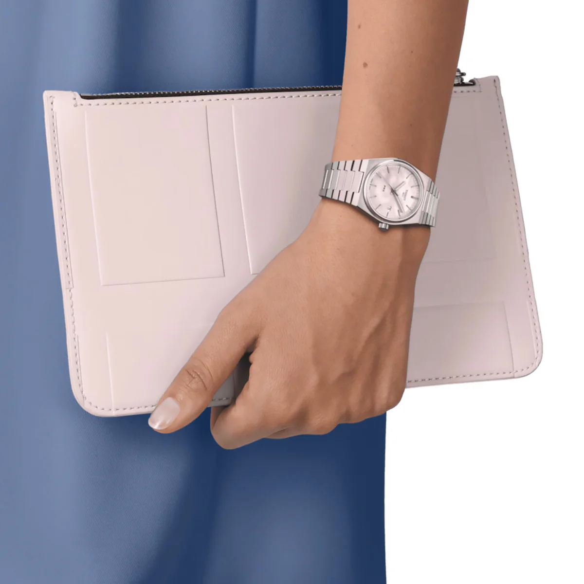 Tissot - PRX 35 mm Quartz White Mother of Pearl Dial Stainless Bracelet Date - T1372101111100 - Image 3