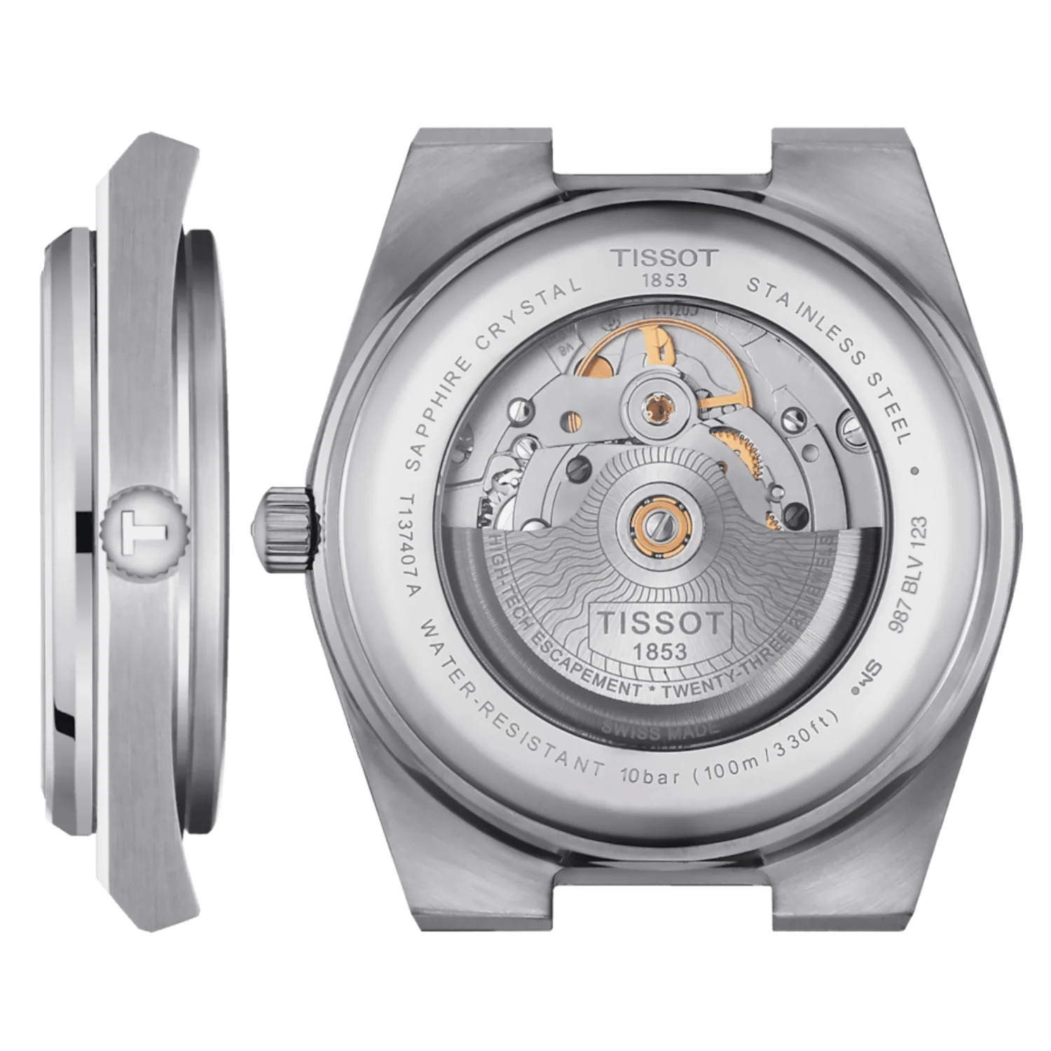 Tissot - PRX 40 mm Automatic Powermatic 80 Ice Blue Chameleon Dial - T1374071135101 - Image 2