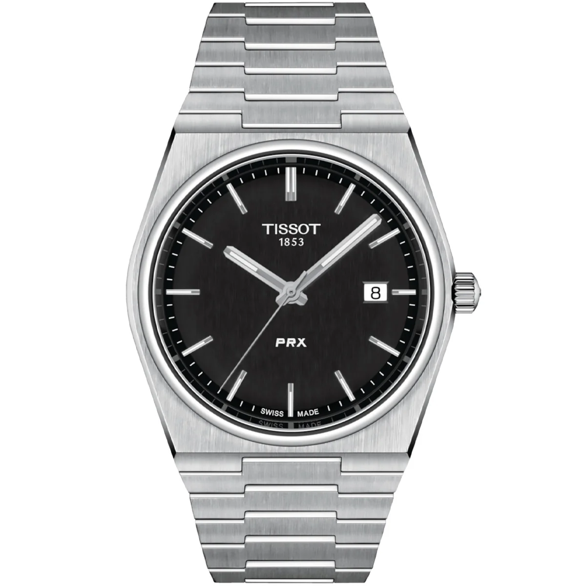 Tissot - PRX 40 mm Quartz Black Dial Stainless Steel Bracelet  - T1374101105100