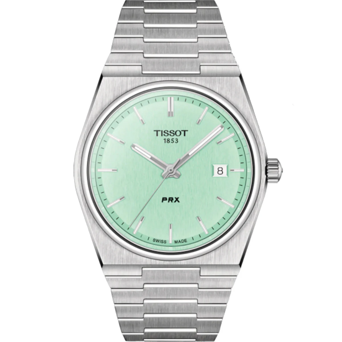 Tissot - PRX 40 mm Quartz Light Green Dial Stainless Bracelet Date - T1374101109101