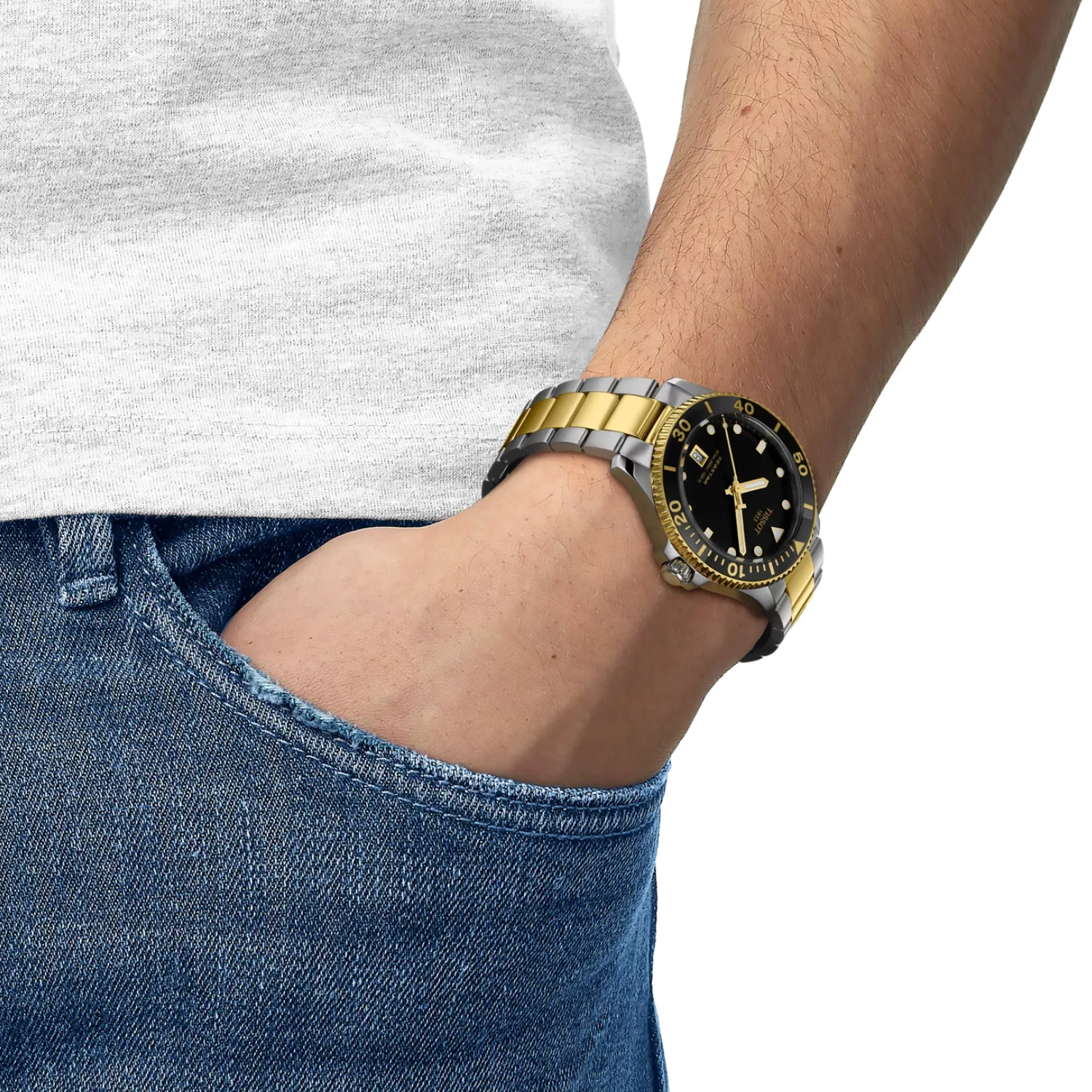 Tissot - Seastar 1000 Diver 40 mm Gold & Steel Bracelet - T1204102205100 - Image 4