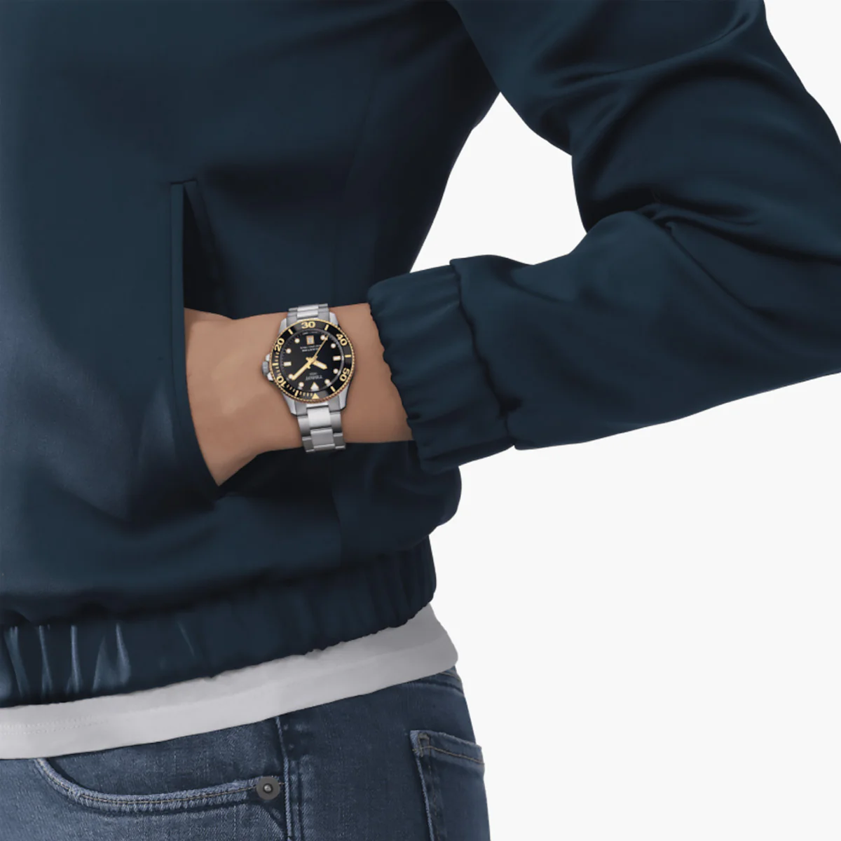 Tissot - Seastar 1000 Diver 36 mm Women's Black Gold Two Tone - T1202102105100 - Image 4